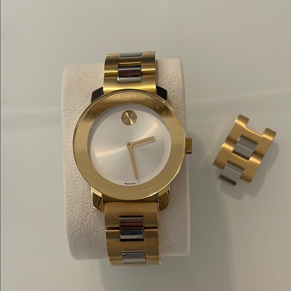 Movado Bold Gold and Silver Luxury Minimalist Watch